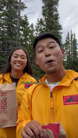 Curly Fries on a Hike 😋🔥 #couple #foodislife #burger #arbys #fyp