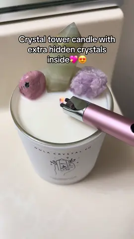 pink lavender clouds scented💗☁️😋#crystalinfused#crystalcandles#hiddencandles#aesthetic#tiktokshop#fyp 