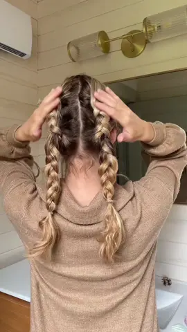 Day 14/30 - 30 days of hairstyles #30daysofhairstyles #fallhairstyles #hairstyle #frenchbraids #hairtok #hair 