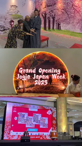 [Recap Opening Jogja Japan Week bersama Sangaji TV] SLEMAN (01/09/2023) - Acara Jogja Japan Week 2023 kembali hadir pada tanggal 1 - 3 September 2023 di Sleman City Hall guna memperingati 65 tahun lamanya hubungan persahabatan dan kerjasama antara Indonesia dan Jepang. Festival terbesar di Jawa Tengah - DIY ini didukung oleh Kedutaan Jepang Indonesia, KBRI Tokyo, Japan Foundation, dan Jakarta Japan Club dalam rangka memperat hubungan Jogja dan Kyoto sebagai sister city.  Pembukaan acara disuguhkan dengan tarian daerah, pertunjukan drum, dan suling dari masing-masing perwakilan Indonesia dan Jepang. Penampilan dari kebudayaan kedua negara tersebut dikolaborasikan sehingga menjadi pertunjukan yang menarik dan sebagai bentuk persahabatan yang semakin melekat. Opening Festival tersebut tak hanya dimeriahkan oleh penggemar jejepangan, namun juga dihadiri oleh banyaknya tokoh penting seperti Gubernur DIY, Sri Sultan Hamenkubuwono X, dan Wakil Kedubes Jepang untuk Indonesia. Sebagai Festival Jejepangan terbesar di Jawa Tengah-DIY, Jogja Japan Week 2023 menghadirkan bintang tamu spesial yang terkenal di Jepang ada Daisuke Ogawa, seorang master taiko terkenal dari Jepang yang sudah lebih dari 30 tahun berkiprah di musik Taiko, dan juga penampilan Ai Husada yang merupakan seorang toko dan master tari tradisional Jepang. Tak hanya menghadirkan beragam akulturasi budaya antara Jogja dan Jepang, namun juga dari kesenian, pakaian, workshop kerajian, pameran, kuliner, hingga spot foto yang menarik. Melalui event ini pengunjung bisa belajar Kebudayaan Jepang dari tradisional hingga modern secara komplit. Disediakan pula penyewaan kostum yukata dan kimono yang bisa dikenakan pengunjung untuk berkeliling di area Jogja Japan Week. 