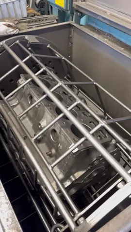 Old 292 Ford Y block getting our spa treatment in a 700 degree oven and shotblaster. Looking brand new! #carrepair #autoshop #ford 