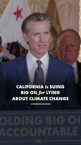 California is suing Big Oil for lying about climate change. We're taking five major oil companies to court for wreaking havoc on our planet and lying to people about the dangers of fossil fuels. It’s time they pay their fair share. #california 
