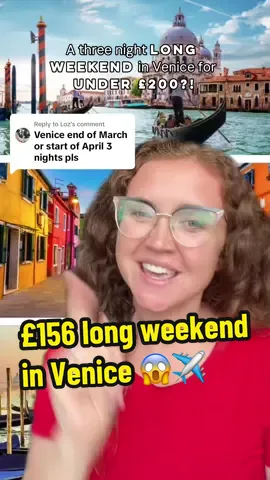 Replying to @Loz £156 for THREE nights in Venice, over a long weekend - flights AND hotel?! What are you waiting for? Mestre is perfect for those on a tight budget. A lovely place with super easy access to Venice centre.  Its all about travelling smarter to make your budget spread further 🤩✈️ #veniceitaly #cheapflights #weekendawayideas #budgettravel #traveldeals #holidaydeal #thetravelmum 