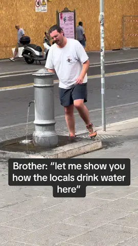 I guess this is how the locals drink water in rome. #aqueduct #rome #funny #water #drinkingwater 