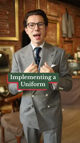 This question has often plagued me, how to save time by implementing a uniform, while still maintaining my expression.   This honestly feels like the answer I’ve been looking for.  But let me know, Have you figured this out yet? ##mensstyle##styleinspo##fashiontiktok##sartorial##suitstyle##styletips##tailormade##uniform