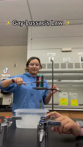 Gay-lussac’s Law!! #chemistry #chem #experiment #exploded #imploded #stemmajor #women #womeninstem #chemo #fyp #sodacan #generalchemistry #chemistrylab #lab #labexperiment 