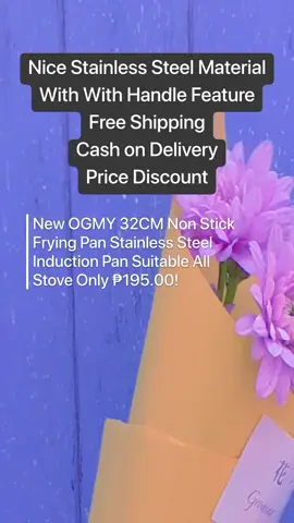 New OGMY 32CM Non Stick Frying Pan Stainless Steel Induction Pan Suitable All Stove Only ₱195.00!#bestsellers #foryoupage #foryoupage #tiktophilippines #👆👆👆 #fypシ゚viral #nonstickpans 