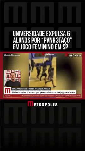A direção da Universidade Santo Amaro (Unisa) decidiu expulsar seis estudantes de medicina que teriam participado de m4stvrbação coletiva, apelidada de “pvnh3taço”, durante uma partida de vôlei feminino em um torneio universitário na cidade de São Carlos, no interior de São Paulo. #TikTokNotícias 