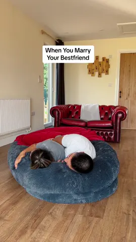 Nothing Better Then Cuddles With Your Bestie 🥰 #fyp #couplerelatable #marryyourbestfriend #husbandandwife #relationships #couplestiktok #humandogbed 