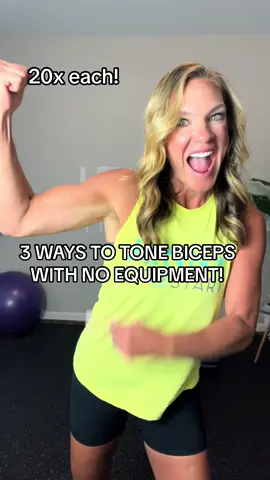 3 WAYS TO TONE BICEPS WITH NO EQUIPMENT! #jennyfitstart #youtube #fyp #exercise #tone #bicep #noequipment #workout #arms 