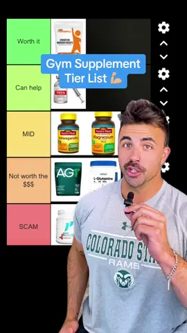 Gym supplement tier list (Trending edition)🔥 The ratings are based on the research provided for each supplement and how helpful they are in the field that the majority of their claims come from 📉 Most if not all helpful ones can be found affordable on Amazon Which tier list should we do next??👀 IMPORTANT NOTE: Your diet, training intensity + volume, and lifestyle will ALWAYS determine whether or not you’re getting bigger/stronger. MEANING - if you’re not getting bigger/stronger right now, no supplement can change that… And you should look at these factors first before wasting money/getting your hopes up that a supplement will magically take care of the rest. #supplement #supplements #lglutamine #creatine #magnesium 