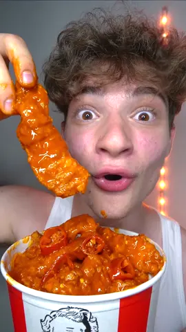 KFC Spicy Friend Chicken Challenge!? 🥵 #fyp #viral #spicy #challenge 