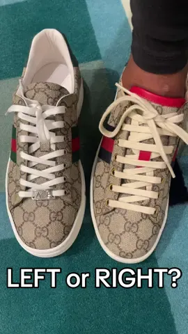 Which sneaker do you think looks best? Left or right?  Stopped by Gucci today and had some great customer service.  #gucci #gucciace #gucciaceggsupreme #gucciacesneakers  Tags: Gucci Ace, Gucci Ace GG Supreme, Gucci Sneakers