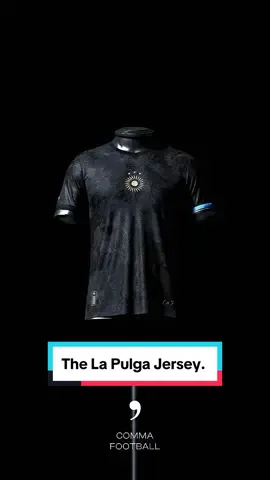 Introducing the La Pulga jersey.  Pre-order now at www.commafootball.com for free shipping to 40+ countries.  The first jersey of the Legends Collection pays tribute to reigning champion of the world. A black and gold classic fit for the GOAT; featuring the Sol de Mayo, his rich club history, and a pattern inspired by the streets. A jersey that sums up a truly historic career.  #Football #Argentina 