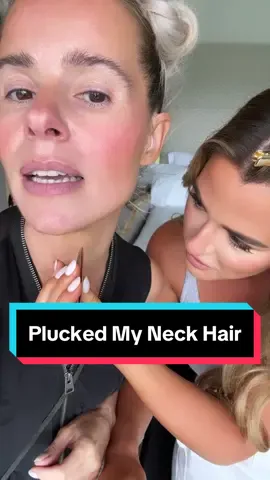 Who else has a 2 inch black neck hair sprout every couple of months 🤪😂#neckhair #tweezerman thanks @JoJo Fletcher for always being around to pluck it 😅🤩