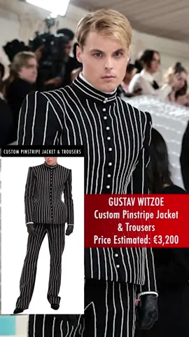 Perfect combination of pinstripes and pearls! 📸Getty Images 🎥casapalomospain  🎵Style - Stefflon Don #gustavwitzoe  #customlook #custommade #customjacket #fashionable #fashionstyle #metgala #metgala2023 #menstyle #menswear #redcarpetstyle #getthelook #reels