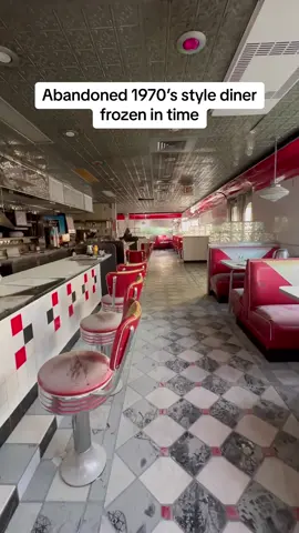 Exploring an abandoned 1970’s style diner that has been frozen in time for 10 years. #abandonedplaces #abandoneddiner #retrodiner #urbanexploring 