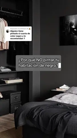 Respuesta a @🧸  NO pintes tu habitación de color negro si no quieres que se vea más oscura y pequeña, mejor juega con la decoración y lograras un ambiente sofisticado y elgante 🖤🐼 #habitaciones #coloresoscuros #colornegro #tipsdeinteriorismo #colores #livingroom #parati 