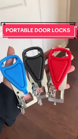 This is a travel must have! These locks add an extra layer of security wherever you go. #safetyfirst #portabledoorlock 