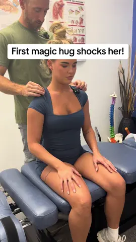 Magic hug for heasaches does wonders! #chiropractor #fyp #adjustment #chiropractortiktok 