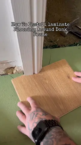 How To Install Laminate Flooring Around Donk Frame Like A Pro #how #howto #laminate #doityourself #fyp #foryoupage 
