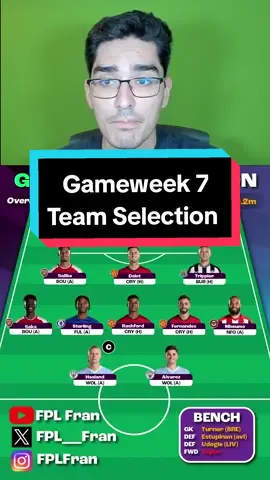 Gameweek 7 Team Selection FPL 23/24 Season! #fpl #fantasypremierleague #fplcommunity #fpltiktok #fpltok #fpltips #fyp 