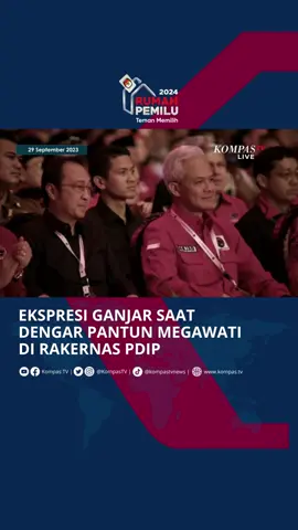 Ketua Umum PDI Perjuangan (PDIP) Megawati Soekarnoputri memberikan pidato dalam Rakernas IV PDIP yang digelar di Jiexpo Kemayoran Jakarta Pusat, Jumat (29/9/2023).  Sebelum menutup pidatonya, Megawati membacakan pantun yang telah dibuatnya. Mendengar pantun Megawati tersebut, Bacapres Ganjar Pranowo tertawa dan tepuk tangan. Selain Ganjar, para kader PDIP pun ikut tepuk tangan. #TikTokBerita #GanjarPranowo #Megawati #RakernasPDIP