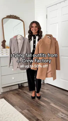Styling fall outfits from @J.Crew Factory that can easily transition from work to weekend! How stunning are these coats!? Which outfit is your favorite? #jcrewfactorypartner #jcrewfactory #fallcoats #falloutfits #tweedjacket #petitestyle #fallfashion #fallworkwear #workwearstyle #stylingtips Fall outfit ideas, outfit inspired, transitional style, corporate style, workwear, classic style, autumn outfits