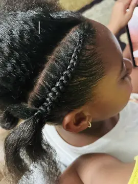 Was a spare of the moment that i wanted to braid her hair after she washed it. How did i do? 🫣 i think i did pretty good ! Took me too long though 😂😂 #braids #naturalhairstyles #MomsofTikTok #momdidmyhair #blackgirltiktok #sahmvlog #sahmtok 