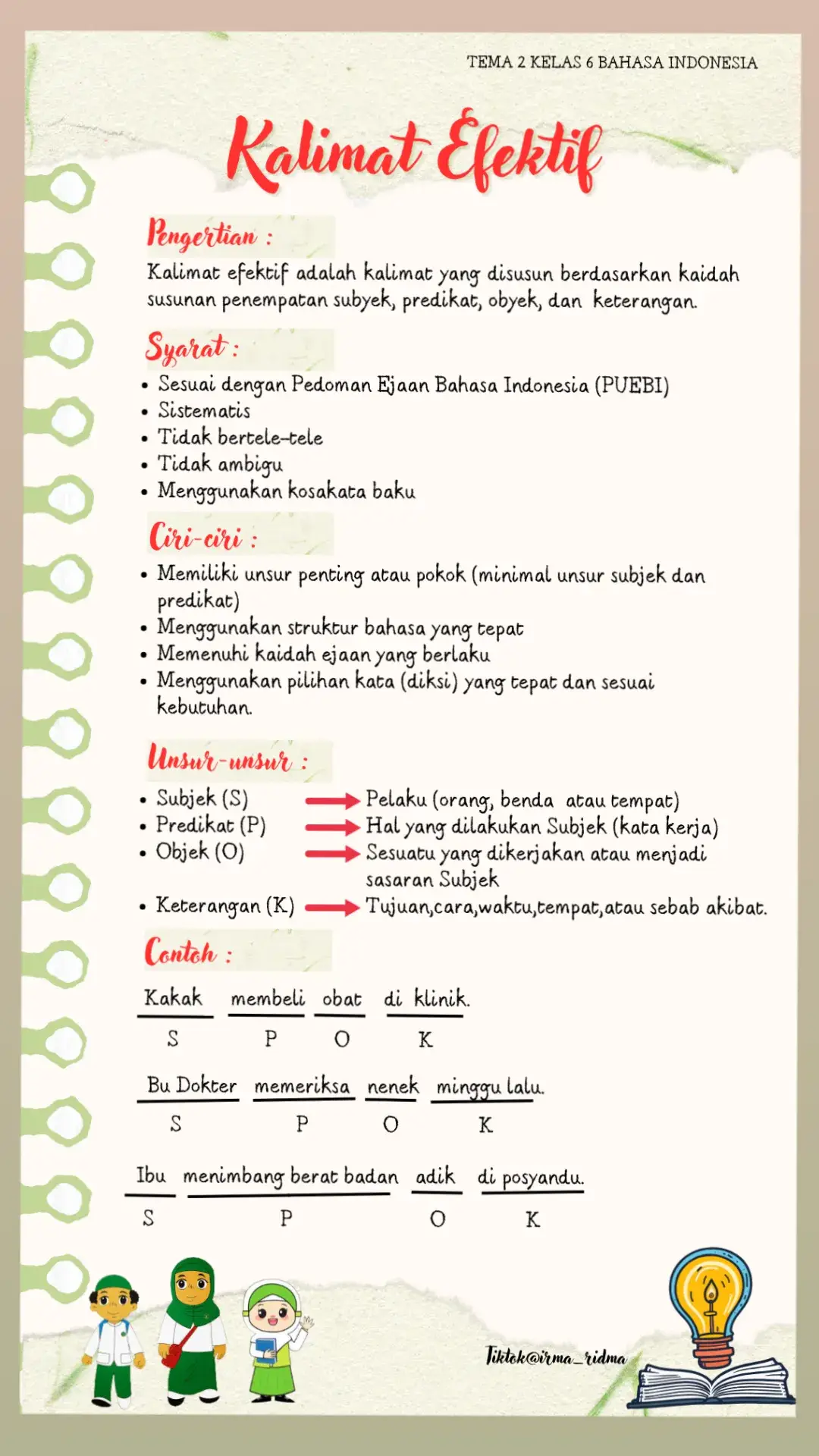 Kalimat Efektif kelas 6 #materikelas6sd #kelas6 #ringkasanmateri #kalimatefektif #guruhits #guruzamannow #belajarseru #rangkumanmateri 