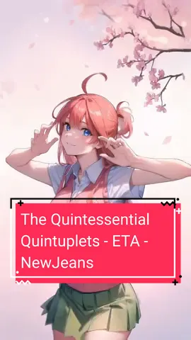 The Quintessential Quintuplets - ETA -  NewJeans AI dance cover This video features a dance cover by the AI version of The Quintessential Quintuplets, created using the 'Stable Diffusion' technique and based on the original video from @NewJeans  pre-process: 8 hrs image generatation time: 8 hrs post-process: 8 hr I didn't thought it's gonna be hard but after generated the first character I realized there are many works to do if I want to get an acceptable quality. It took a long time on finding prompts, parameters for some difficult-to-generate images especially when there are 2 characters on the same scene, and photo edit a reference images to make it easier to generate correct images. It took me around 3-6 hours for 5-6 days to finish. I hope you could enjoy it somehow. I'll be dropping various types of videos, from 2D to 2.5D, realistic, cartoon, or anime. 🎨 The quality might vary as I experiment with different techniques each time. 🧪 I'm planning to post every day to track the development of technology and skills I gain along the way. Feel free to let me know in the comments which character and song you'd like to see! But that's not all! 🌟 I'm also in the lab crafting a new tutorial on how I created the Klee loli god cover video, realistic character and 2D AI cover animation! ⚡ It'll take a little time as I'm perfecting a workflow that's easy to replicate. Don't miss it! Be sure to subscribe so you're the first to catch the tutorial drop! 🚀 (It will take some time, as the full-length Loli kami Klee video tutorial is around 17 hours. I need to trim unnecessary content, create voiceovers, and add visual aids. Since I don't have much experience in video editing, it might take a few weeks to finish.) Stay tuned for more exciting content, and let's explore the world of AI animation together!  -------- #aianimation #aivideo #aidance #gotoubunnohanayame #TheQuintessentialQuintuplets #五等分の花嫁 #中野一花 #IchikaNakano #中野五月 #ItsukiNakano #中野三玖 #MikuNakano #中野二乃 #NinoNakano #中野四葉 #YotsubaNakano #NewJeans #NewJeansETA
