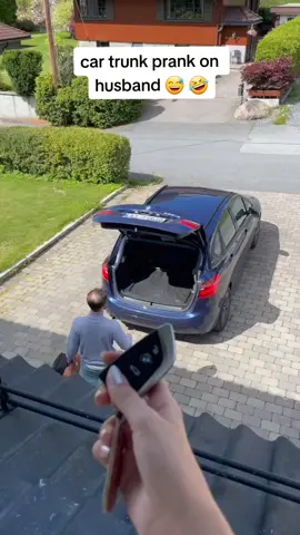 car trunk prank on husband 😅 🤣 #fyp #couple #funny #couplecomedy #foryou #foryoupage #prank 