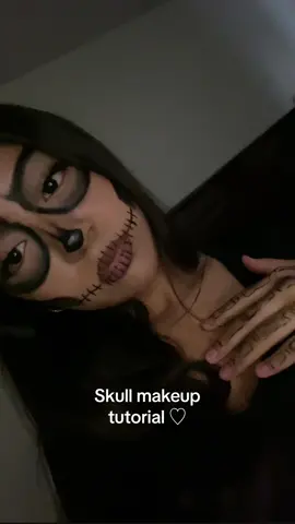 Skull makeup look ♡  #fyp #makeuptutorial #skull #skullmakeup #viral #makeup @DUcare beauty  #ducarebrushes #Ducare 