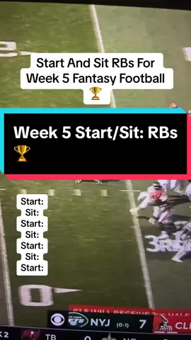 Start And Sit RBs For Week 5 Fantasy Football🏆#nfl #fantasyfootball #fantasyfootballtips #fyp 