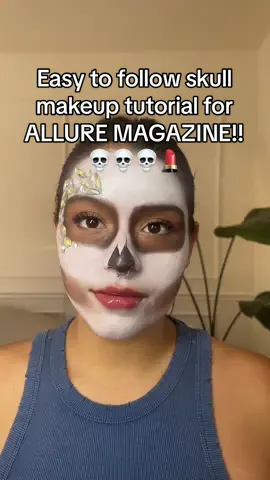 Easy to follow skull tutorial 💀 for @Allure magazine!!! 😳💀🎉 #skullmakeup #easyhalloweenmakeup #easyskullmakeup #easyskullmakeup 
