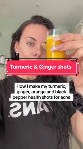 The turmeric and ginger recipe that I use that has completely cleared my lumpy spots from acne  #acne #acneskin #acnefighter #turmericshot #skincare #acnejourney #turmericshots 