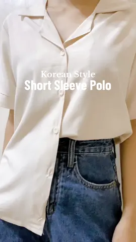 Casual or chic, this short sleeve polo shirt does it all! Definitely a wardrobe essential👗💗 #koreanpoloshirt #koreanshortsleeve #koreanoutfitideas #koreanoutfit #poloshirtforwomen #wardrobeessential 