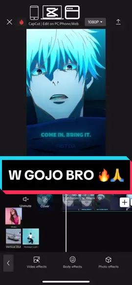 W gojo bro 🔥🙏#CapCut #cccreator #anime #animeedit #jujutsukaisen #jujutsukaisenedit #gojousatoru #gojousatoruedit #fyp 