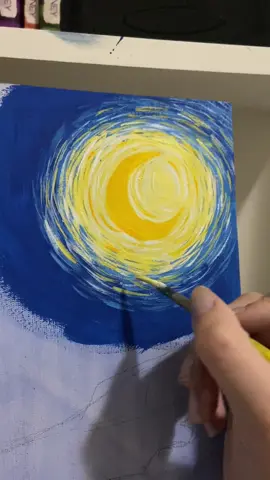 A noite estrelada- Van Gogh  queria ter filmado mais partes para por no videozinho mais eu esqueci😭😭 #drawing #pintura #vangogh #noiteestrelada #noiteestreladavangogh 