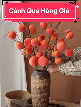 Cành Quả Hồng Giả Trang Trí  #canhqua #canhquahong #trangtri #decor #nhacua #cambinh #xuhuong #mayman #tailoc #phongthuy