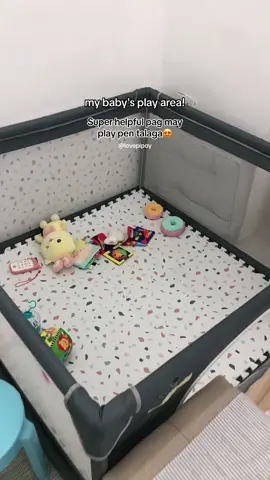 Playpen 120x120cm ang kinuha ko! Napaka helpful! #foryoupage #firsttimemom #MomsofTikTok #playpen #herokiddy #tiktokaffiliate #fyp 