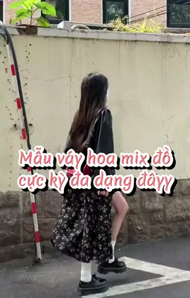 Váy hoa nhí 2 dây chiết eo có xẻ tà #vayhaiday #vayhoanhi #vayxeta #vaydai #vaylienthan 