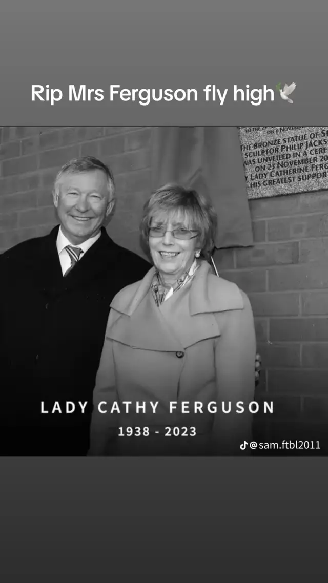 Credit to @sam.ftbl17 for the picture rip Mrs Ferguson #rip #manutd #alexfergusonwife #alexferguson 
