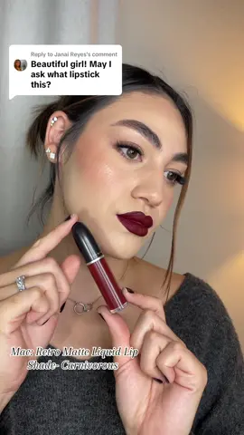 Replying to @Janai Reyes  @maccosmetics Retro Matte Liquid Lip Shade- Carnivorous  This is the perfect fall maroon lip!! #maroonlipstick #falllipcombo #falllipstick #darklipstick #fallmusthaves #fallmakeuplook #fallmakeupmusthaves #makeupmusthaves #perfectlipshade #macliquidlipstick #maclipcombo #maccosmetics #fallliptrend #minitutorial #liptutorials 