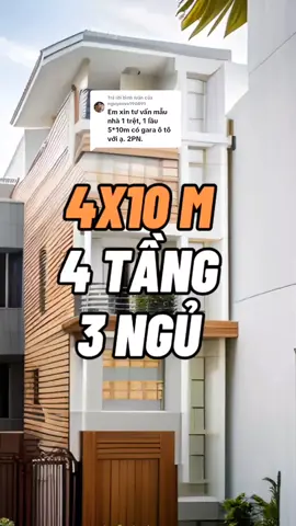 Trả lời @nguyenvu190891 gợi ý mẫu nhà 40m2 cụ thể là 4x10 #kientrucantrach #nha40m2 #nhaxinh #bds 