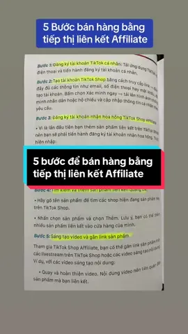 Các bước để bán hàng bằng tiếp thị liên kết Affiliate trên Tiktok #affliate #affiliatetiktokshop #banhangolnline #kiemtientiktok #xaykenhtiktok #tiktokmastery 