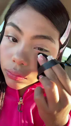 Grwm in the car🌄#fypシ #fyp #makeupe #makeuptutorial #grwminthecar 
