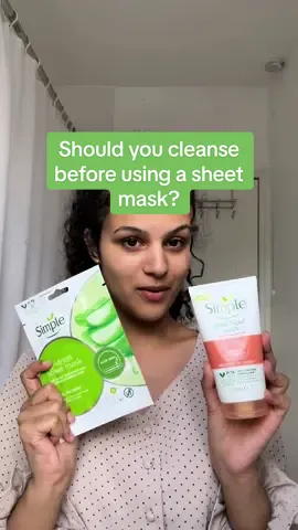 Should you cleanse before using a sheet mask? YES! 🙌  #SimpleSkincareVibes #SimpleSkincare #SheetMask #CleanseYourSkin #SheetMaskTips Simple skincare UK Simple fash wash Simple sheet mask Sheet mask advice 