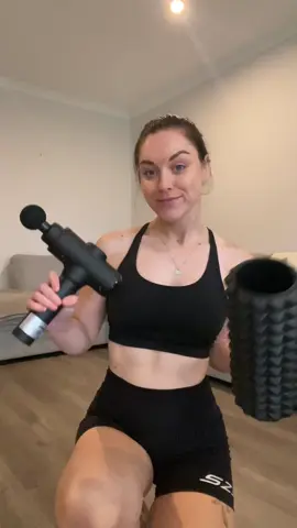 How I recover my muscles after running 🏃🏻‍♀️💪🏼 Using a massage gun, foam roller and stretching! @kmart australia  #strength #musclerecovery #fypシ #runningmotivation #like #runningtips  #beginnerrunner #run #strength #halfmarathontraining #Running #runningjourney 