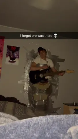 how many rolls of ducttape did this take? #fyp #foryou #guitar #onemanband #tape #21savage #bankaccount #scary_stories #n3on #forallthedogs 